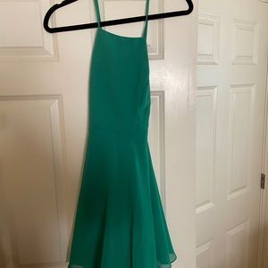 Criss cross back high neck skater dress